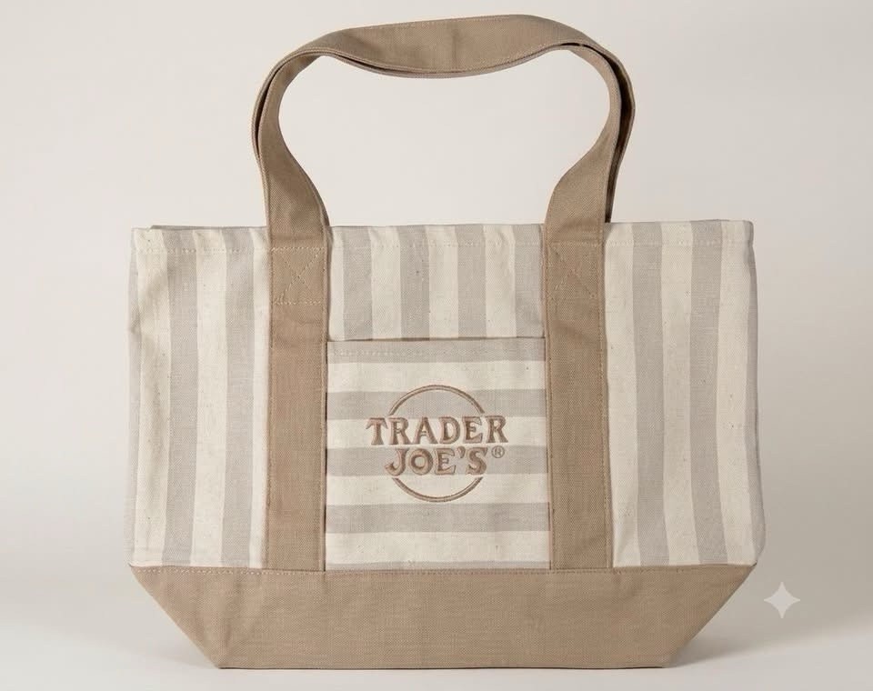 Trader Joe’s Mini Pastel Stripe Canvas Tote Bag Limited Edition 2026 Set Of 4