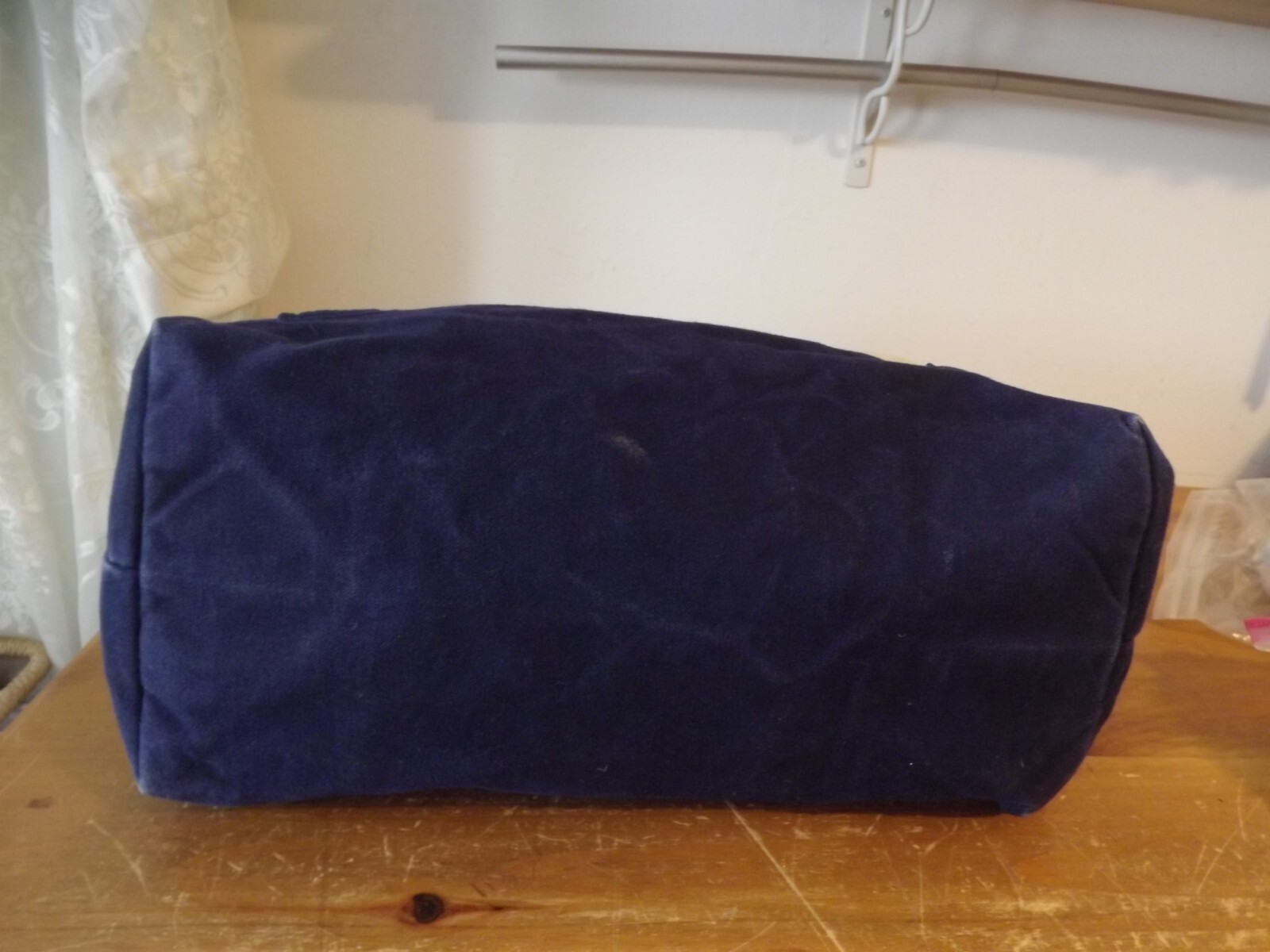 vtg Bag Works CANVAS COTTON XL reusable TOTE Annapolis Quilt Guild navy blue