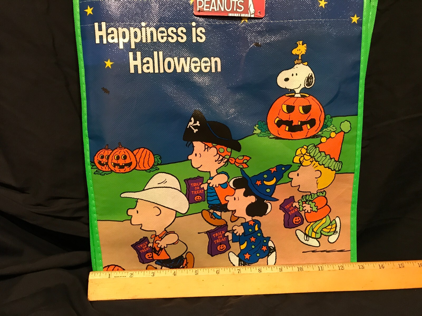 PEANUTS Reusable Grocery Shopping Gift Bag 6x12x13 HAPPINESS IS HALLOWEEN Snoopy