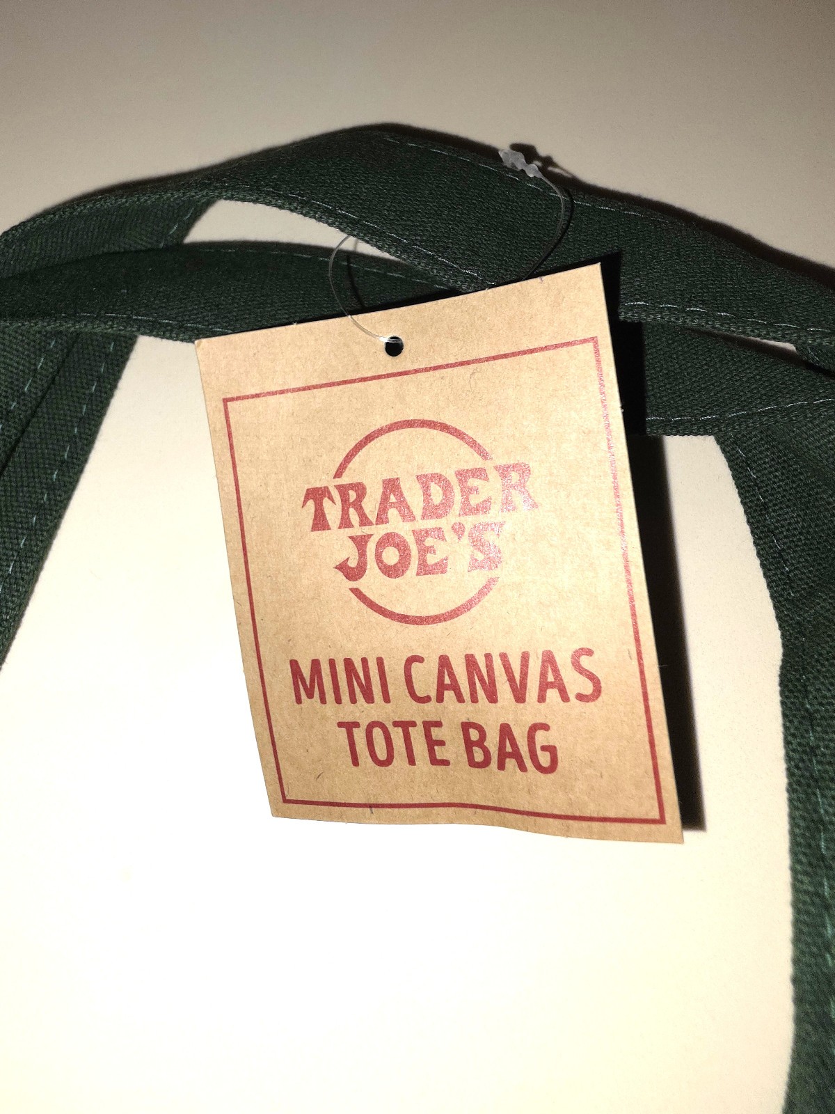 Trader Joe’s Canvas Tote Bag GREEN Collectible Handbag Authentic! WORLDWIDE SHIP