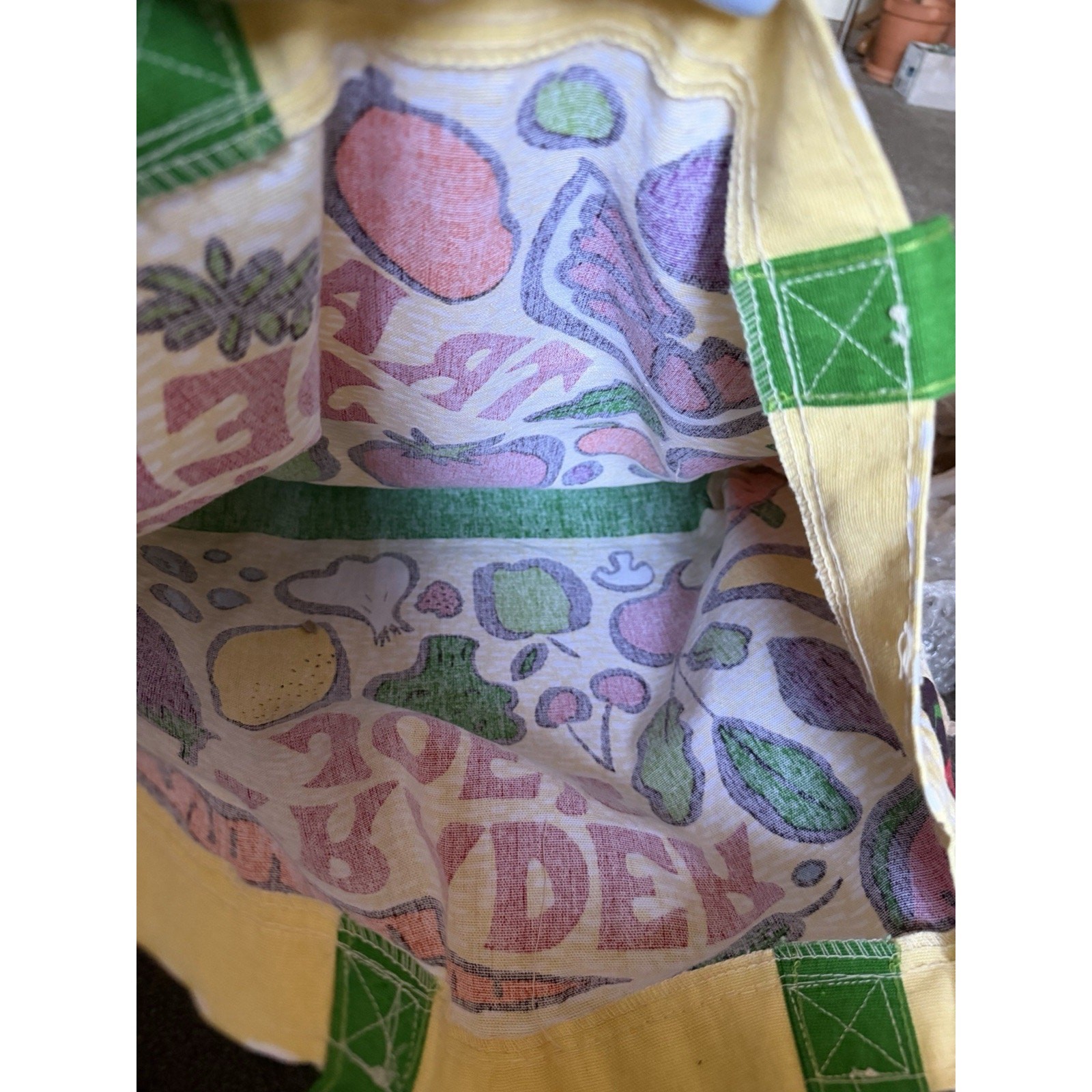 Trader Joe’s Vintage Produce Cotton Canvas Tote Bag Pop Art Fruit Vegetable