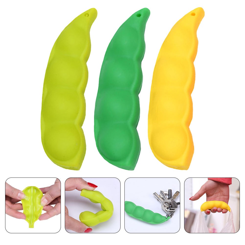 3 Pcs Removable Silicone Handle Shopping Bag Grip Grocery Handles