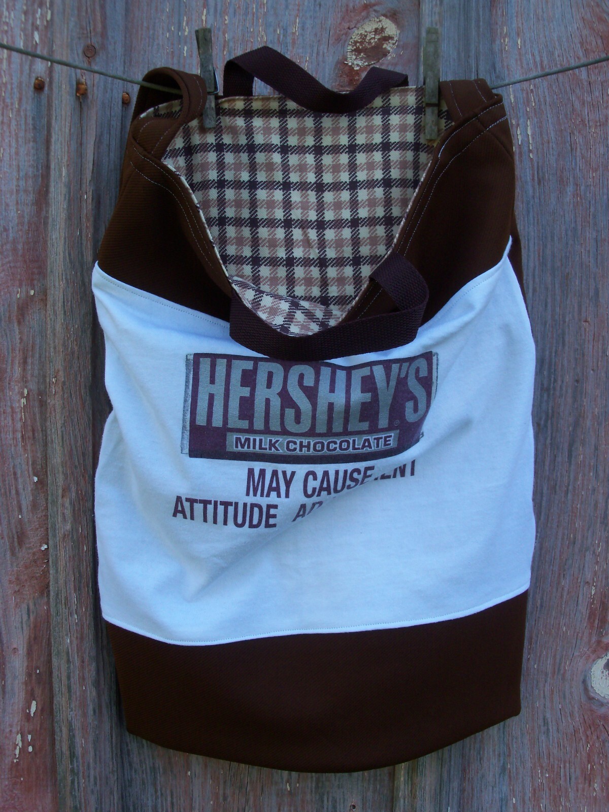 Hershey’s Milk Chocolate Themed Recycled Tote Bag Grocery Shopping Gift