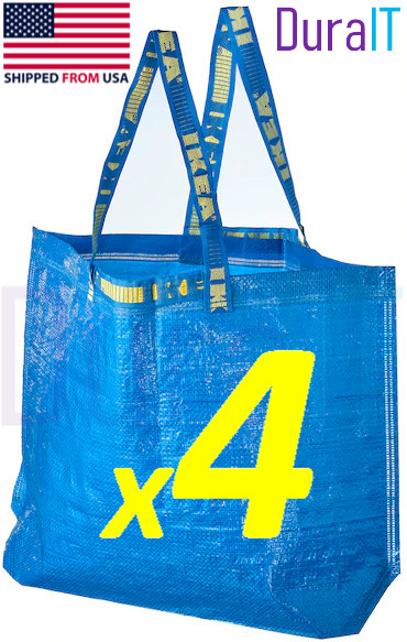 Medium 4 new strong ikea durable eco tote bag frakta grocery shopping laundry