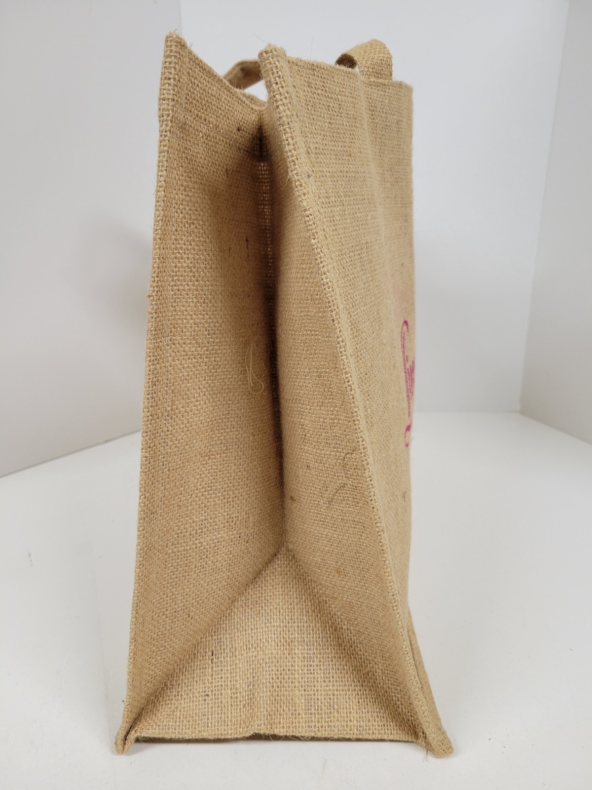 Linen Tablecloth Jute Burlap Tote Bag 16.5” x 13” x 6.5” Grocery Shopping Sack