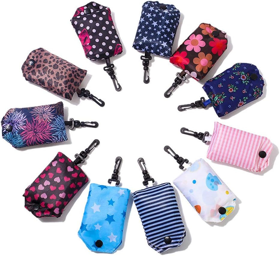 Foldable Reusable Grocery Shopping Tote Bags, 6 Pack Eco-Friendly Travel Recycle