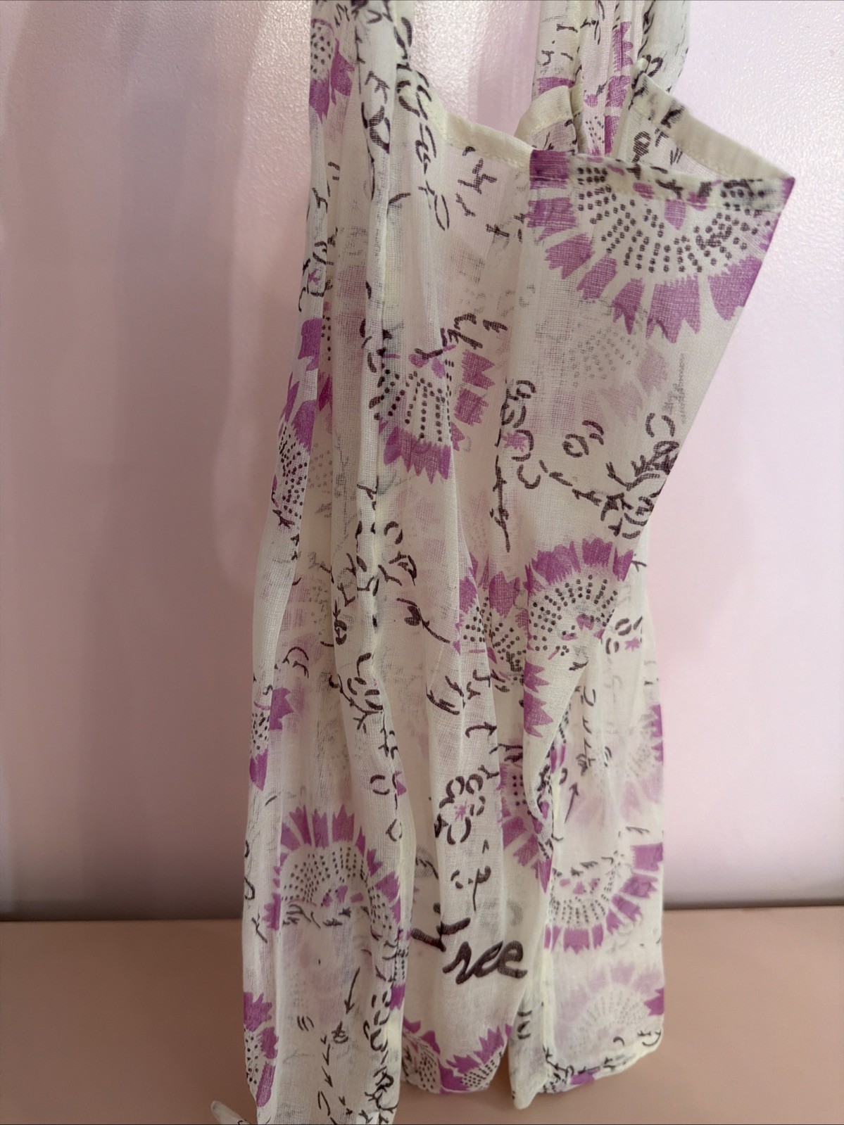 Y2K Free People Cloth Lightweight Shopping Tote Bag Small 15×15” Reusable Boho