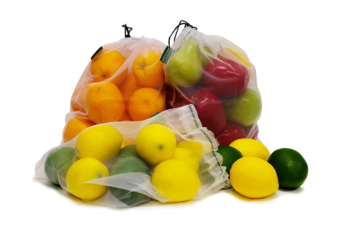 Earthwise Reusable Mesh Produce Bags – Washable Set of 9 Premium Small, White
