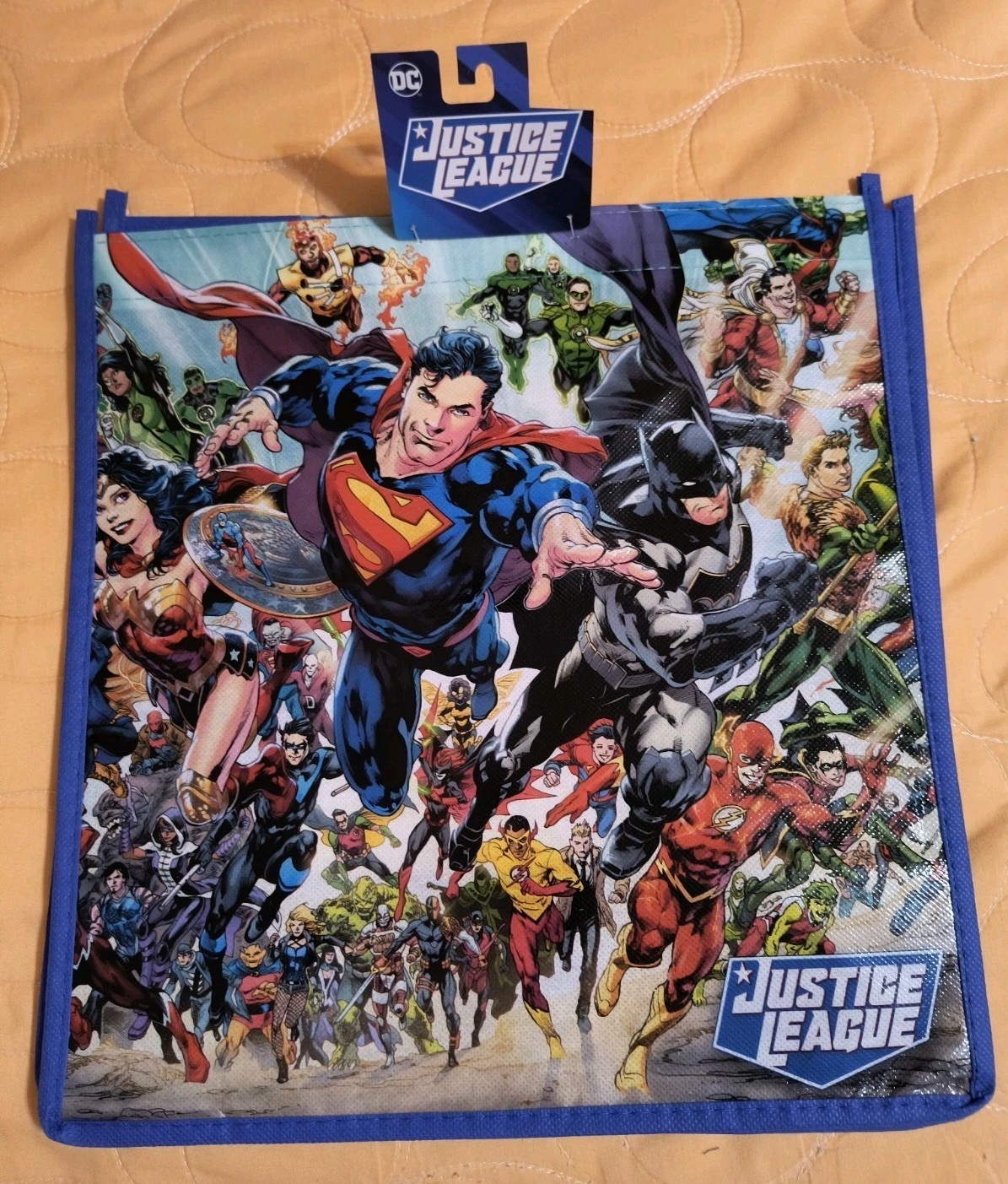 DC Comics Justice League Large Reusable Eco BLUE Gift/Shopping Bag 🆕🆓shipping!