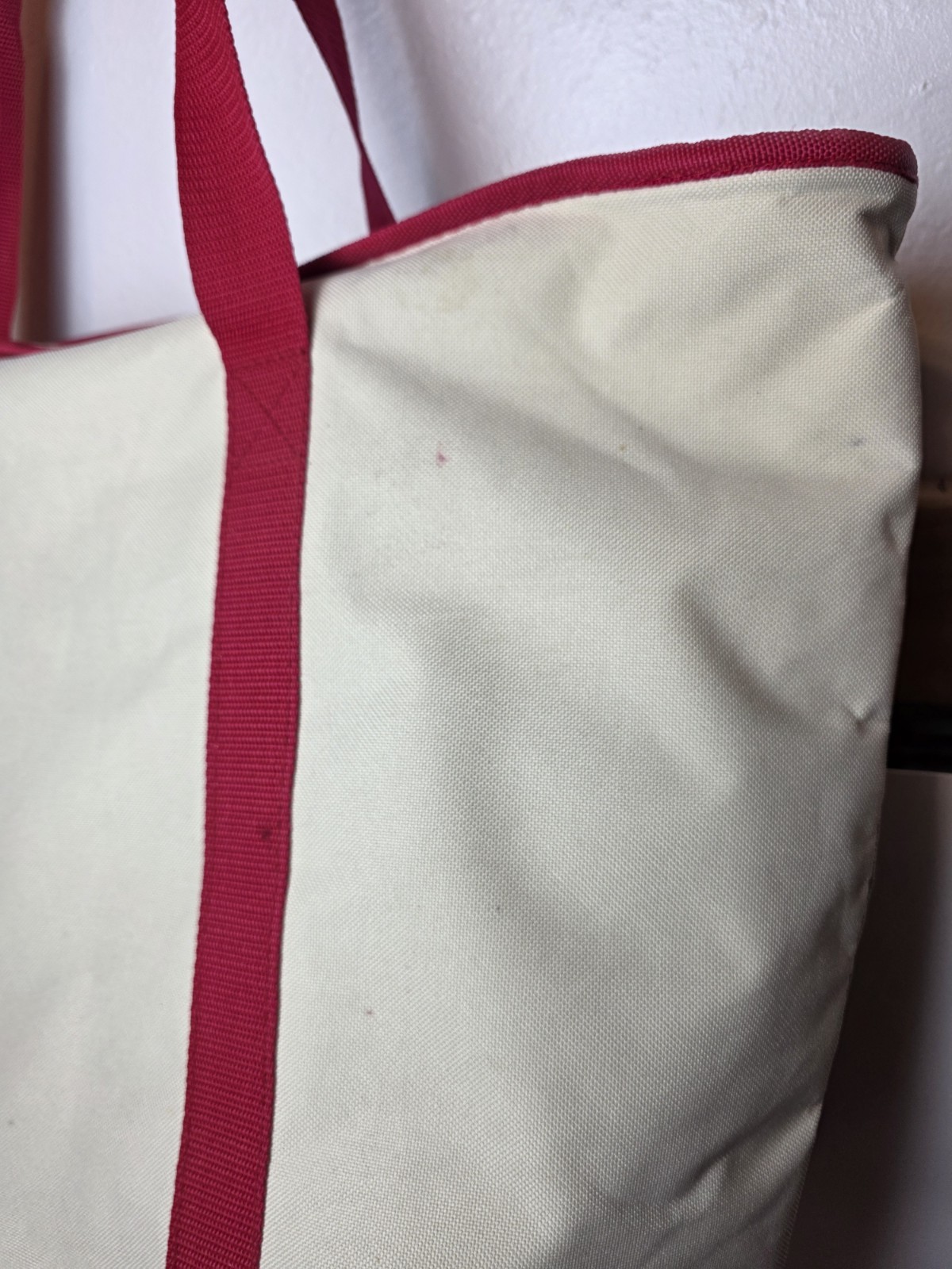 Costco Wholesale Canvas Red XL Large Zip Up Insulated Cooler Tote Shopping Bag