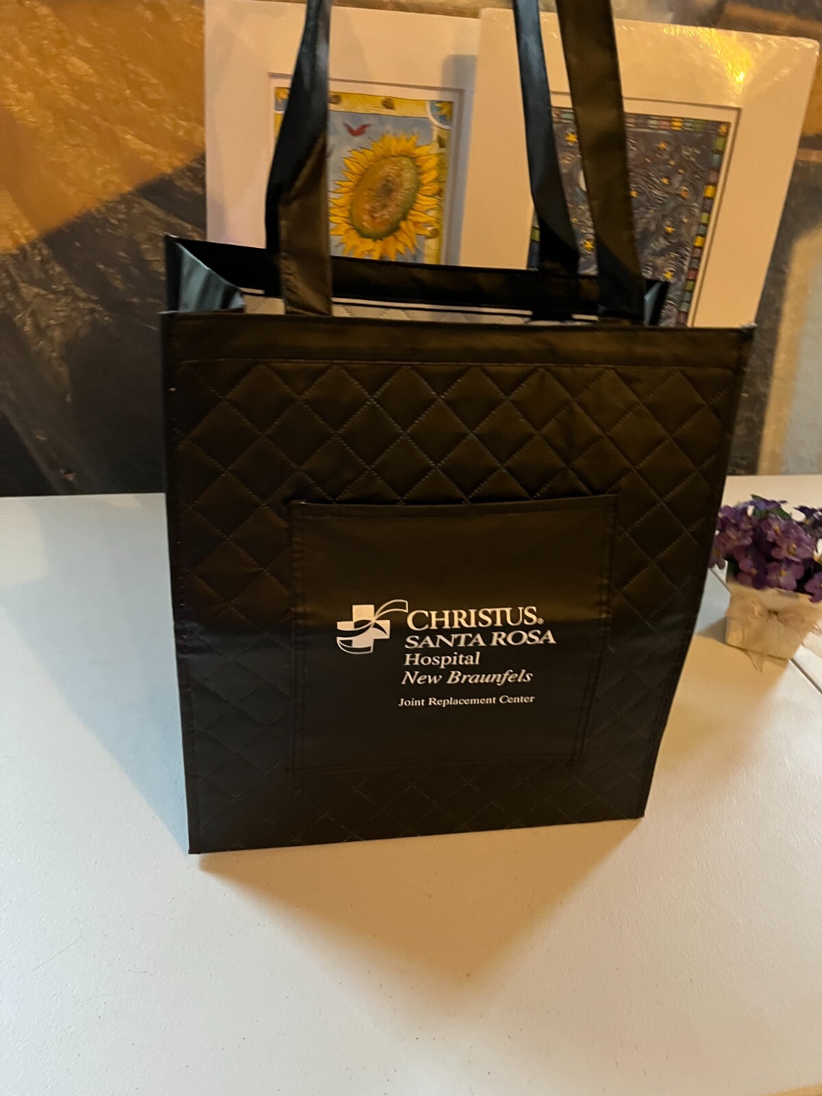 FASHIONABLE QUILTED REUSABLE SHOPPING TOTE 2 PACK