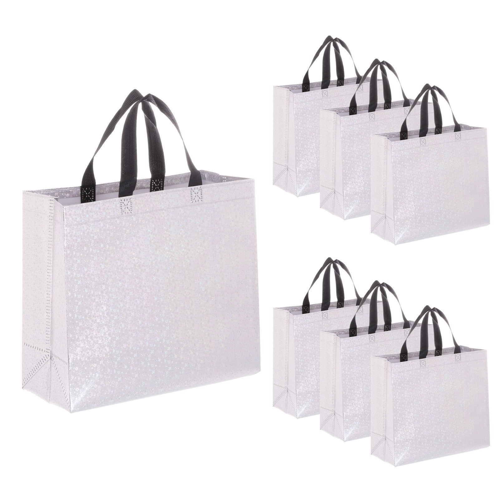 15Pcs Laser Gift Bags with Handles Bulk, Reusable Gift Bags Multicolor