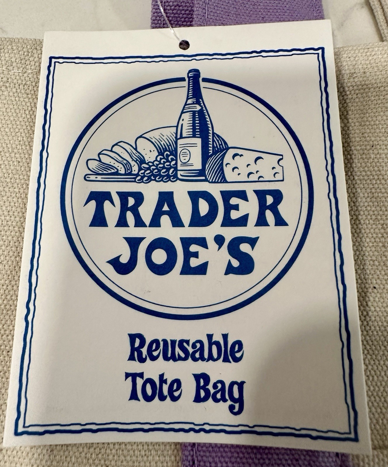 Trader Joe’s NEW 💜 Lavender AUTHENTIC X-LARGE CANVAS REUSABLE GROCERY TOTE BAG