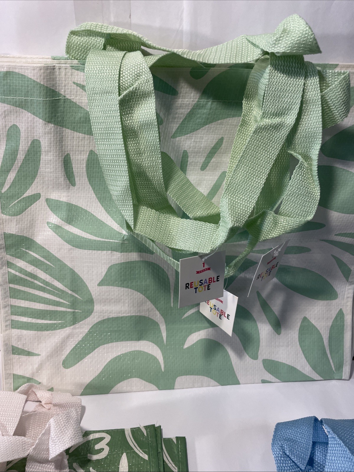 9 – Reusable Shopping Grocery Gift Tote Bag NWT Multipack, 3 of each design