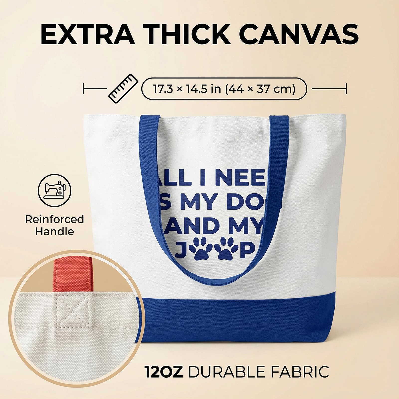 12 Pack Large Canvas Tote Bags Bulk with Handles 24 Colors 18.5 x 15 Inch Mon…