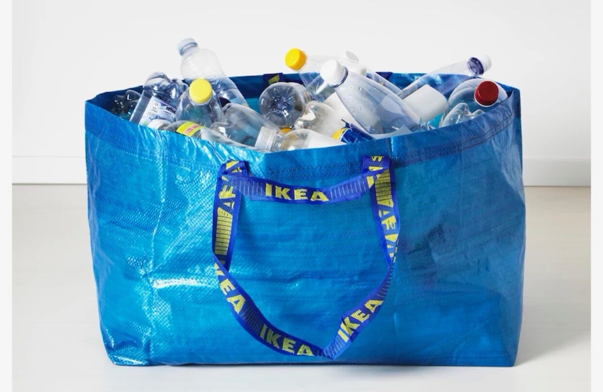IKEA Blue Reusable 21 3/4×14 1/2×13 3/4 19 Gallon Shopping Tote Carrier Bag