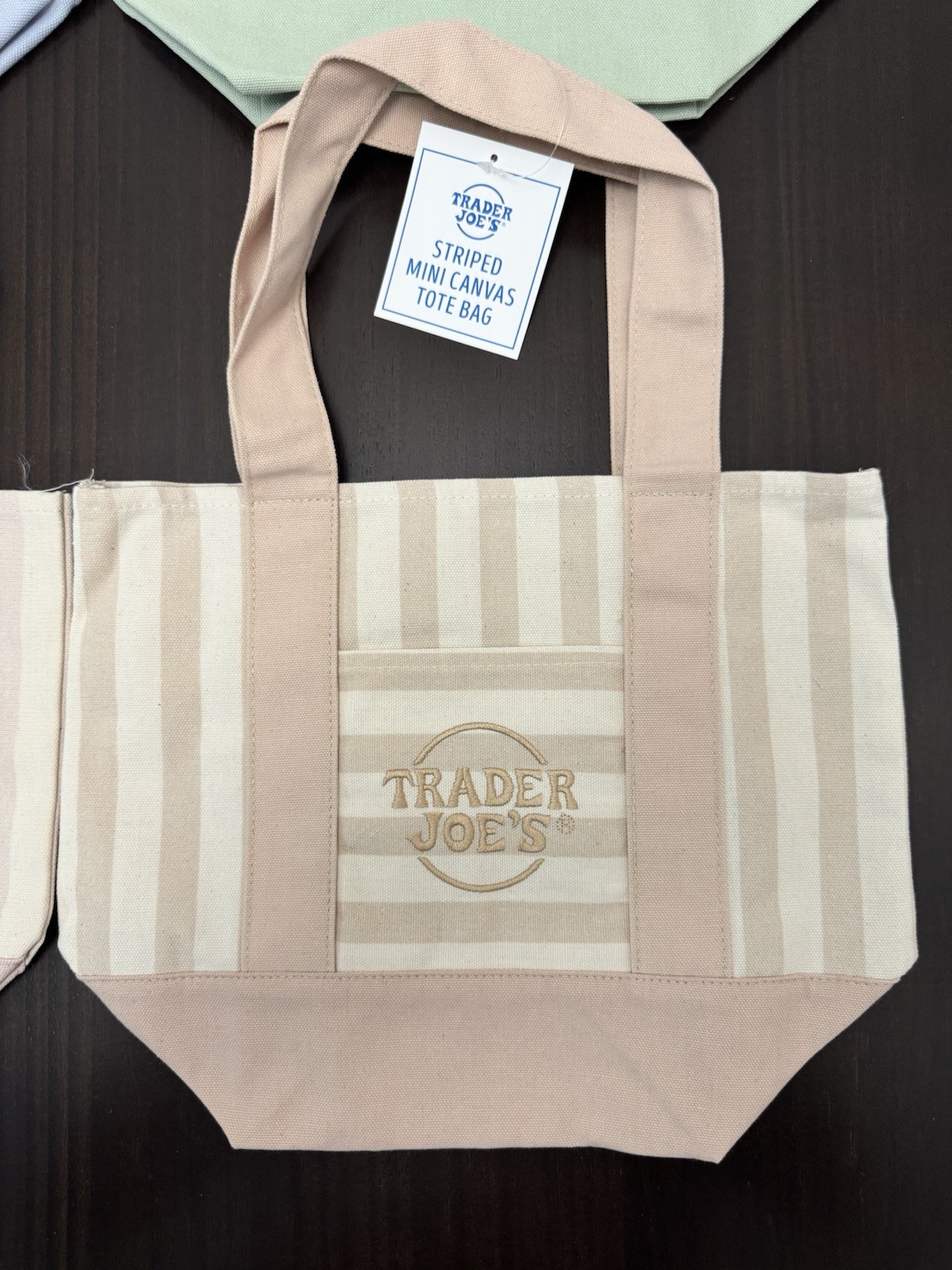 Lot Of Four (4) Trader Joe’s Mini Pastel Multicolor Stripe Canvas Tote Bag 2026