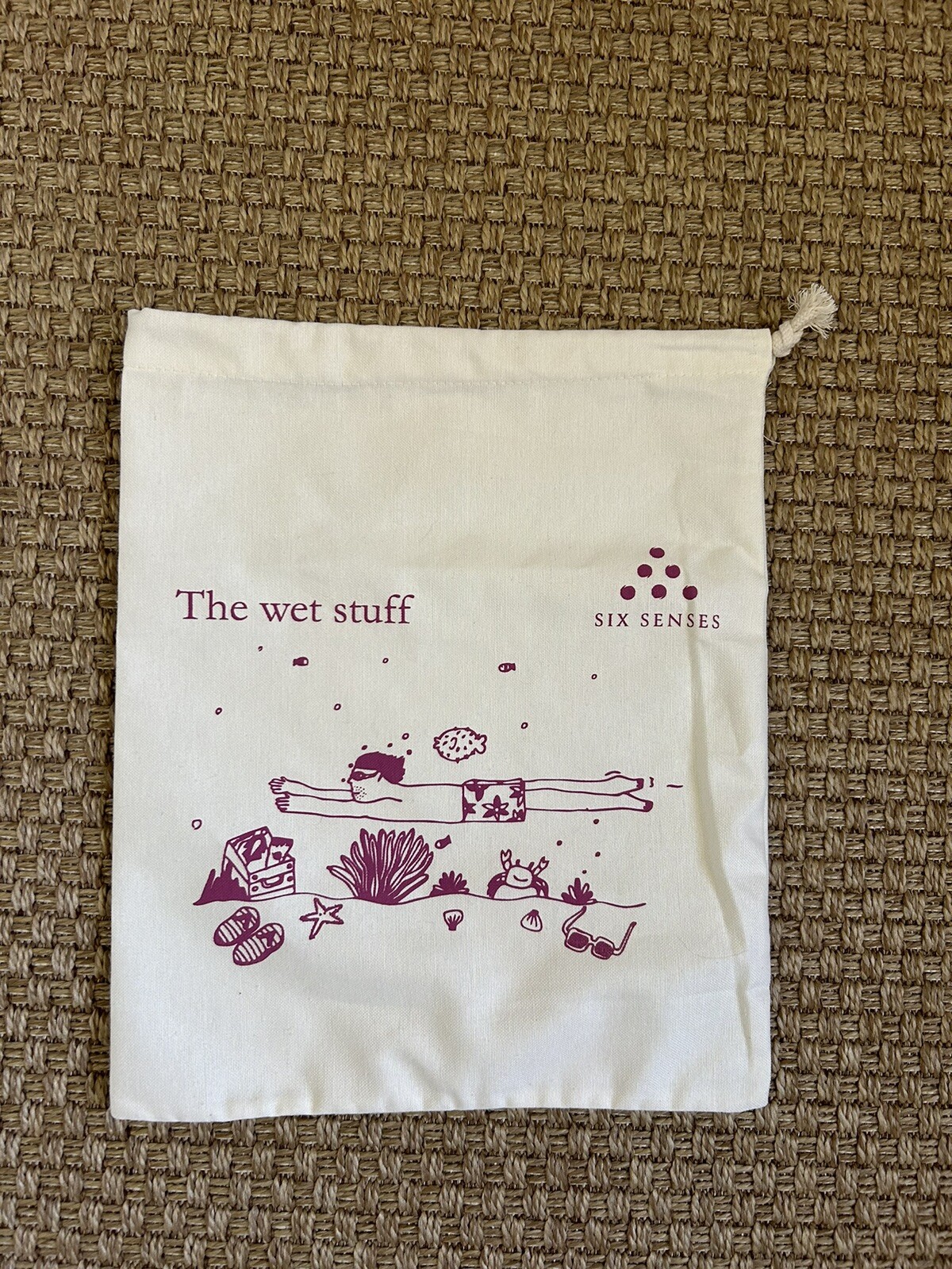 SIX SENSES “The Wet Stuff” Reusable Drawstring Bag