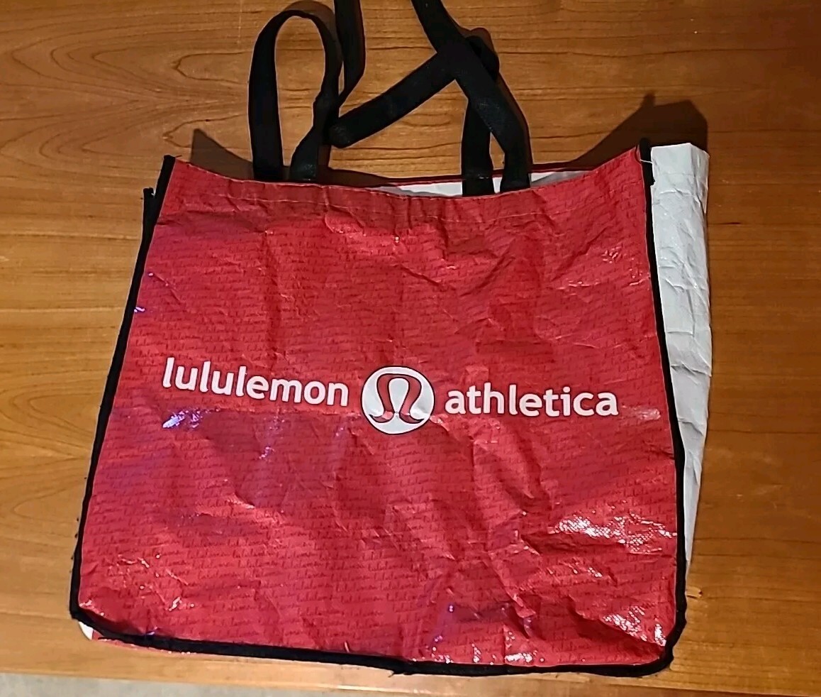Lululemon Tote Bag Reusable Shopping RED and White with Large Logo