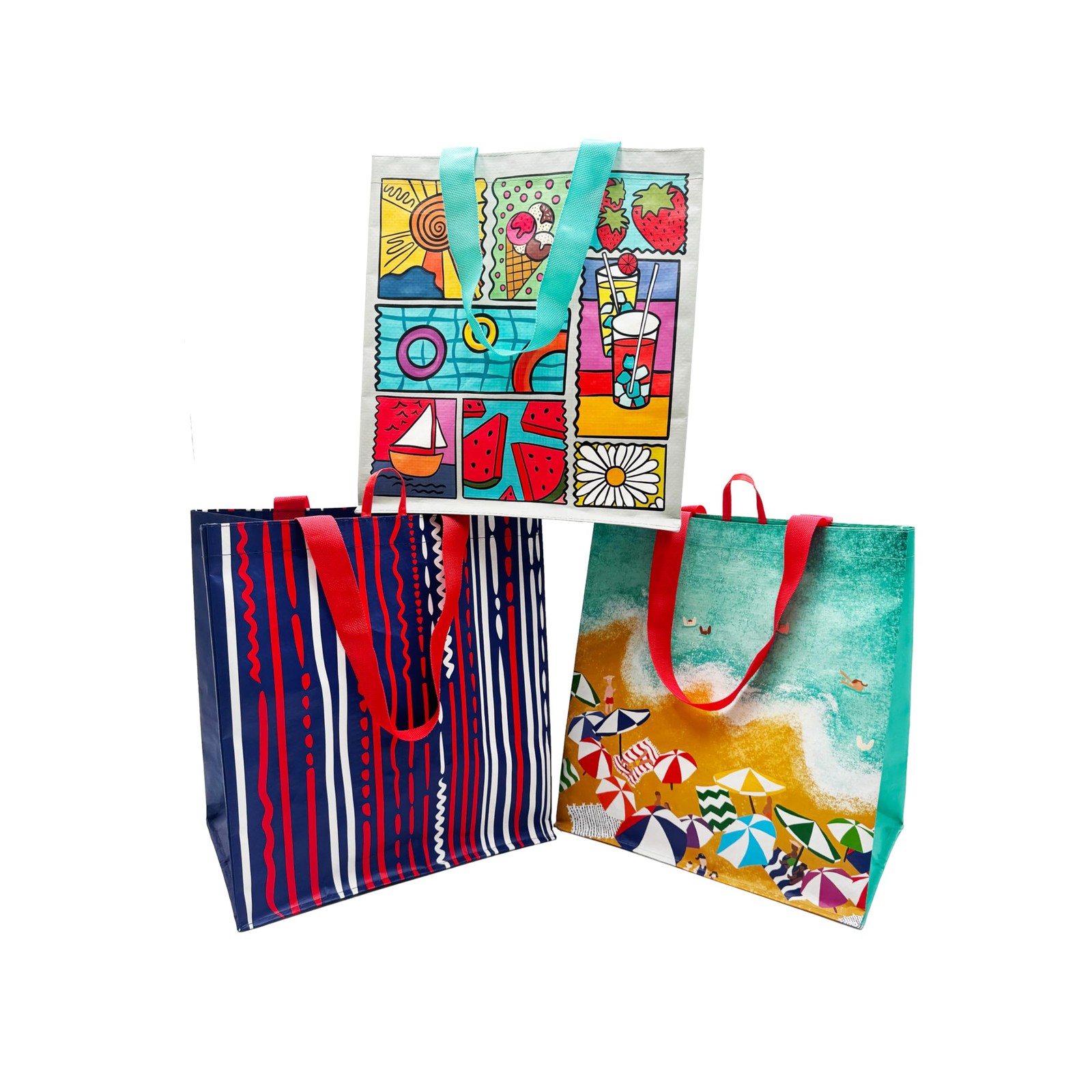 Reusable Shopping Bags Extremely Durable Multi Use Large Stylish Fun Foldable…