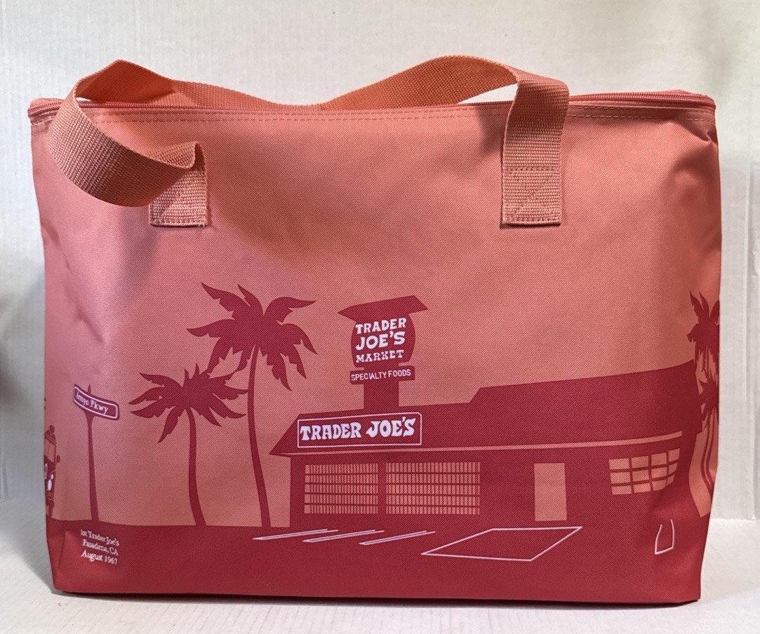Trader Joe’s Insulated Tote Cooler Bag – PEACH Pastel Large RELEASED 5/6/25