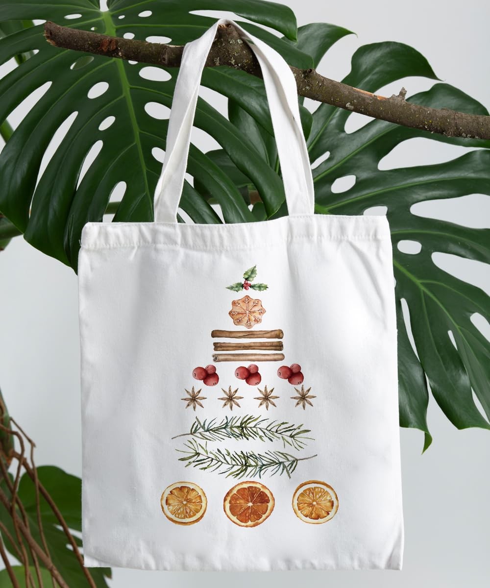 Merry Christmas Food Gifts Canvas Tote Bag for ,Christmas Theme Gifts for Tee…