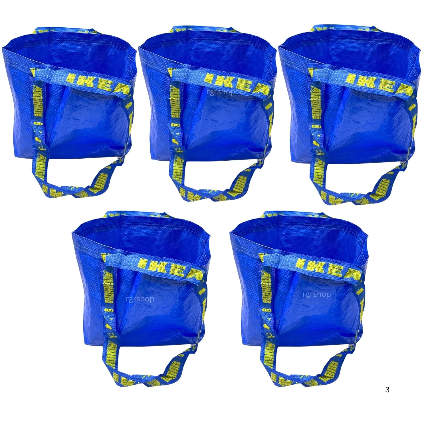 5x IKEA Small BLUE BAG Shopping Grocery Laundry Travel Storage Tote Bags Strong