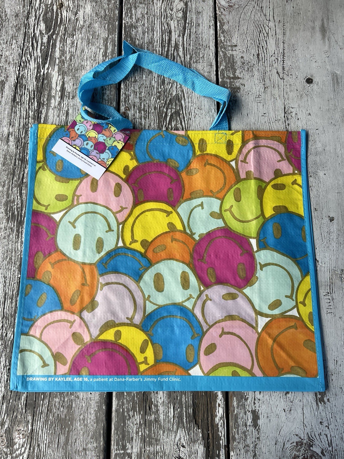 REUSABLE SHOPPING TRAVEL TOTE BAG SMILES 😊PRINT ECO FRIENDLY HOMEGOODS NEW