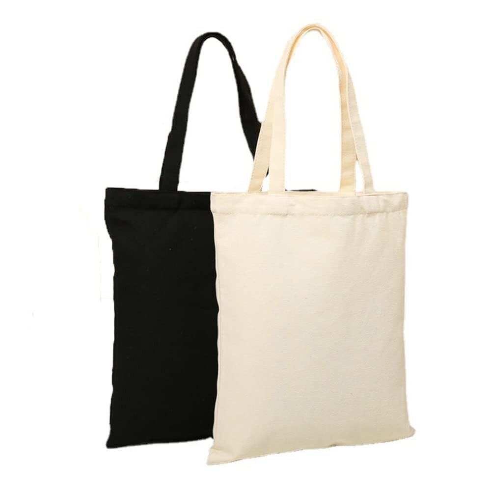2 Pack Cotton Canvas Tote Bag with Handle for Grocery Shopping DIY Crafts