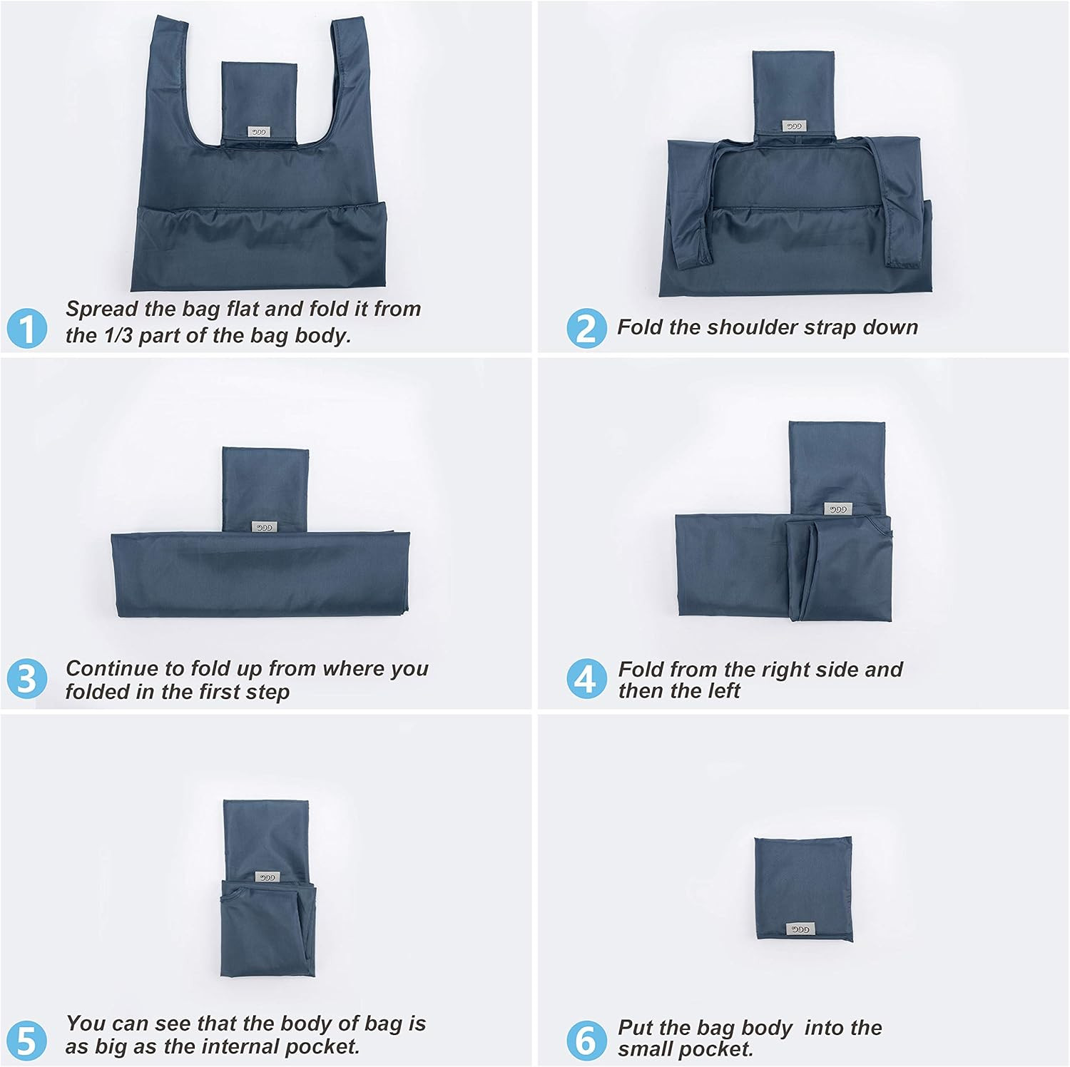 Large Reusable Bags Shopping Washable Foldable 6 Pack Grocery Bags Heavy Duty Li