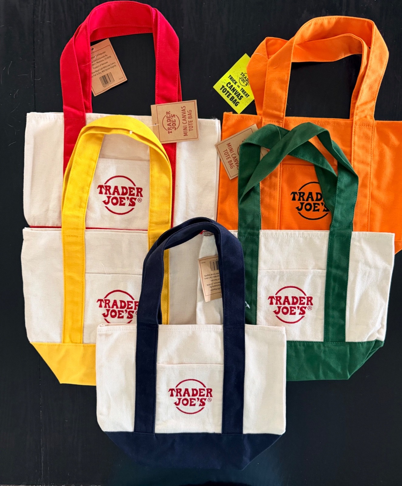 Trader Joe’s Mini Canvas Tote Bag~Limited Edition~Free Shipping~Pick Your Color!