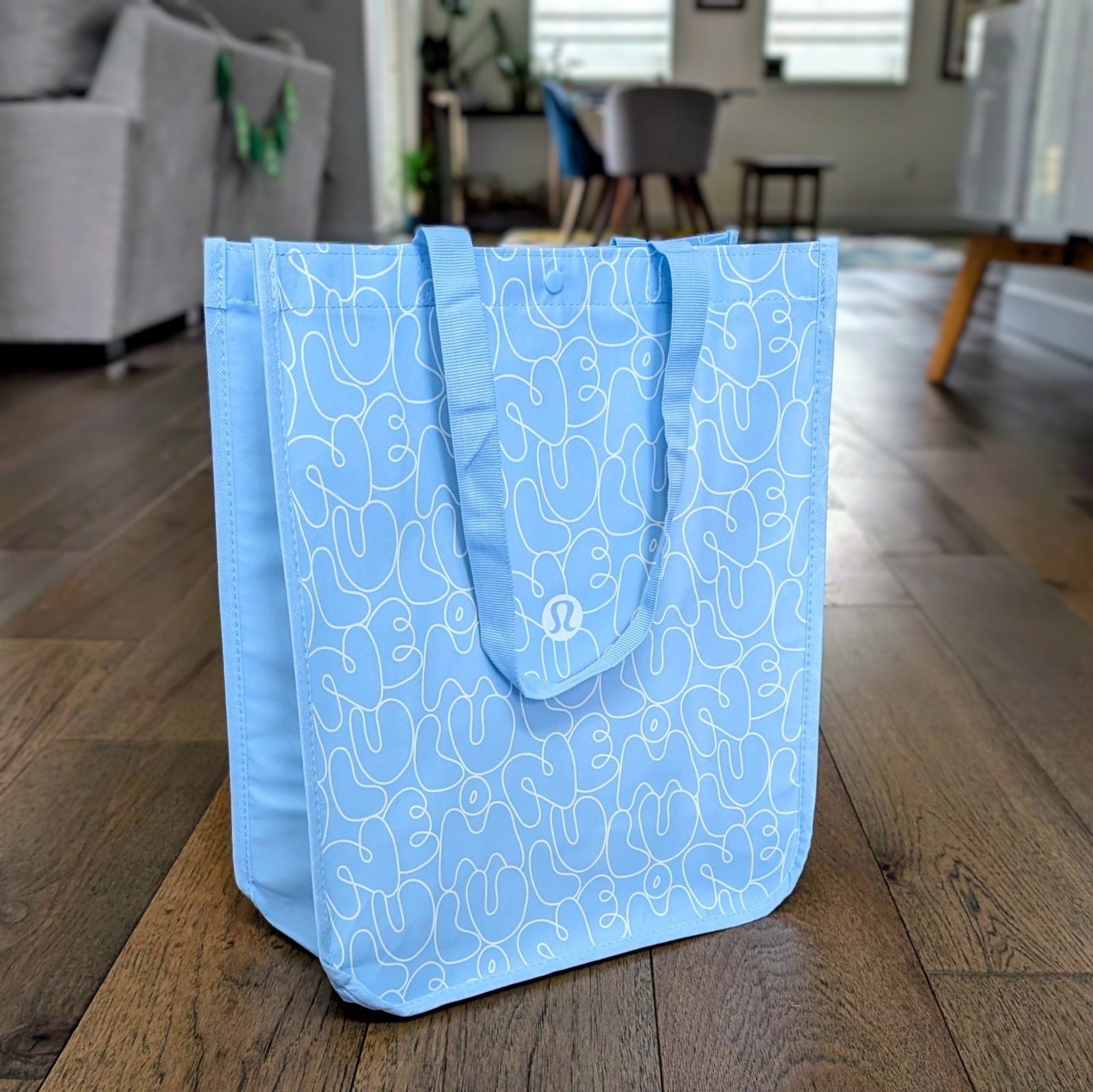 Lululemon Lot of 2 Large Small Shopping Totes Lunch Bags 🩵 Light Blue 🩵 *NEW!*