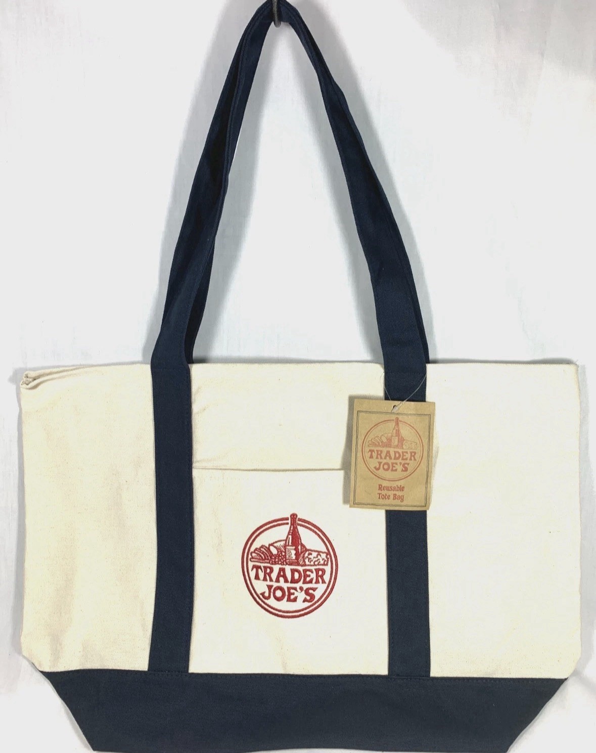 Trader Joe’s Canvas Tote Shopping Bag – LARGE CLASSIC NAVY BLUE – NEW with TAGS