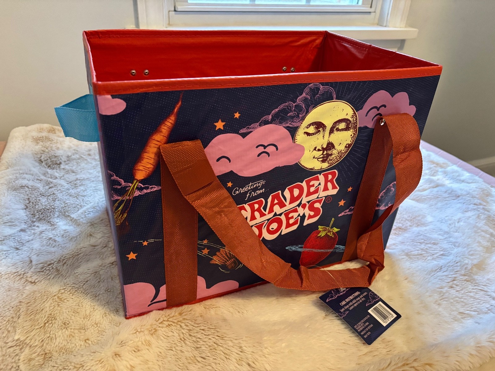 Trader Joe’s Standup Collapsible Reusable Shopping Bag Foldable Grocery Tote NEW