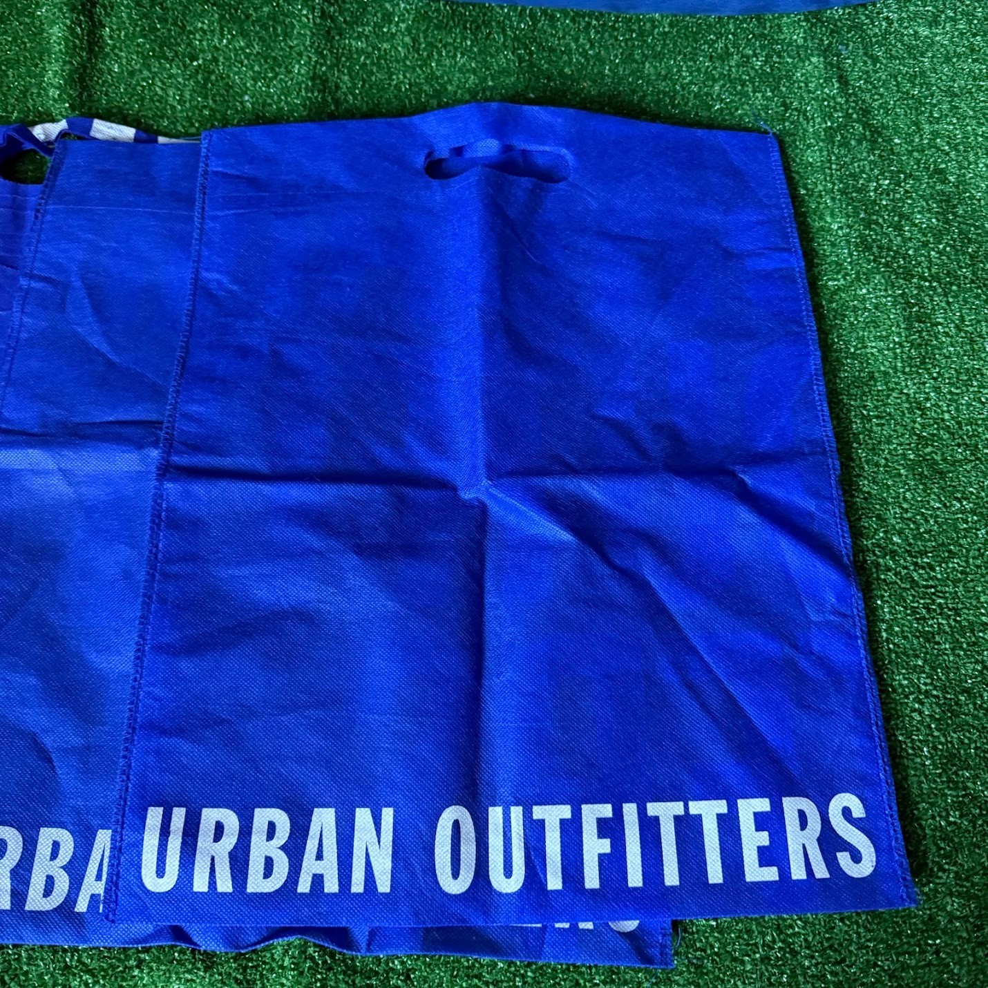 Lot of 3 Urban Outfitters Blue White Logo Reusable Grocery Shopping Bag Fabric