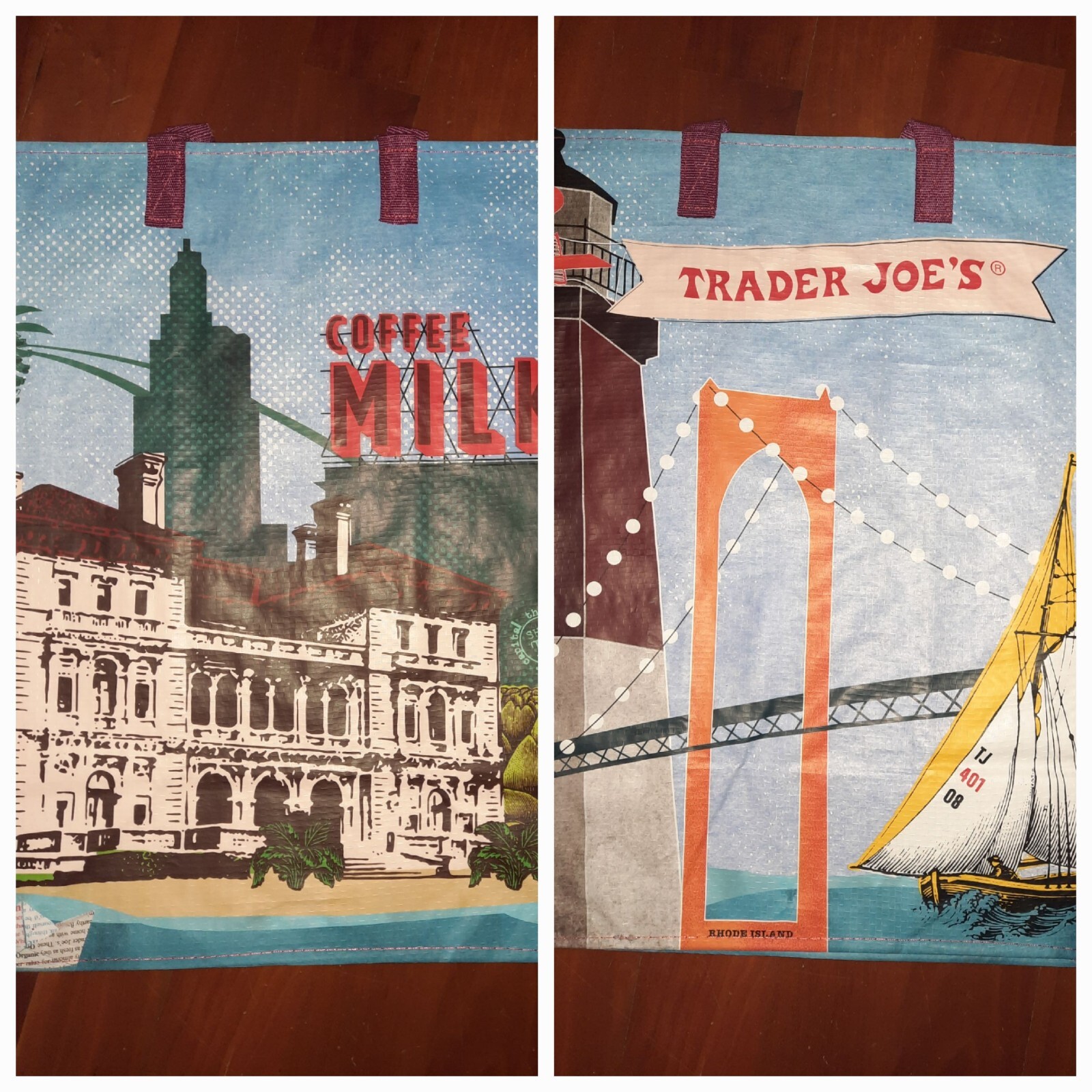 ****U Pick Trader Joes Reusable Eco Shopping Grocery Tote Bag Nwt Nocturne Corn
