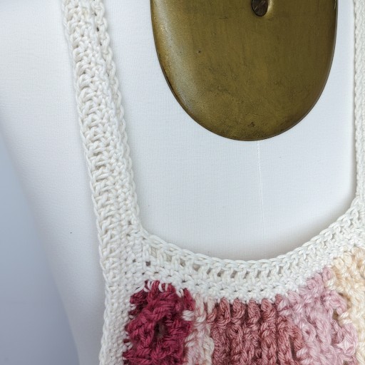 Handmade Purple Farmers Market Bag Crochet Net French Cotton Grocery Beach Reuse