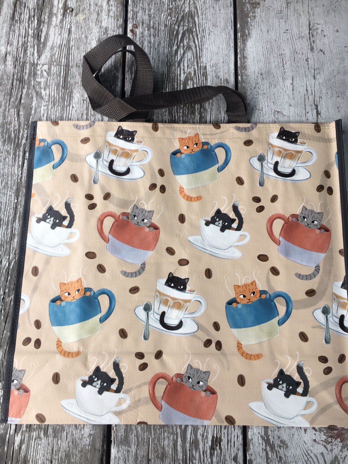 TJX Reusable Shopping Bag Tote CATS Cats & COFFEE-CUPS☕️