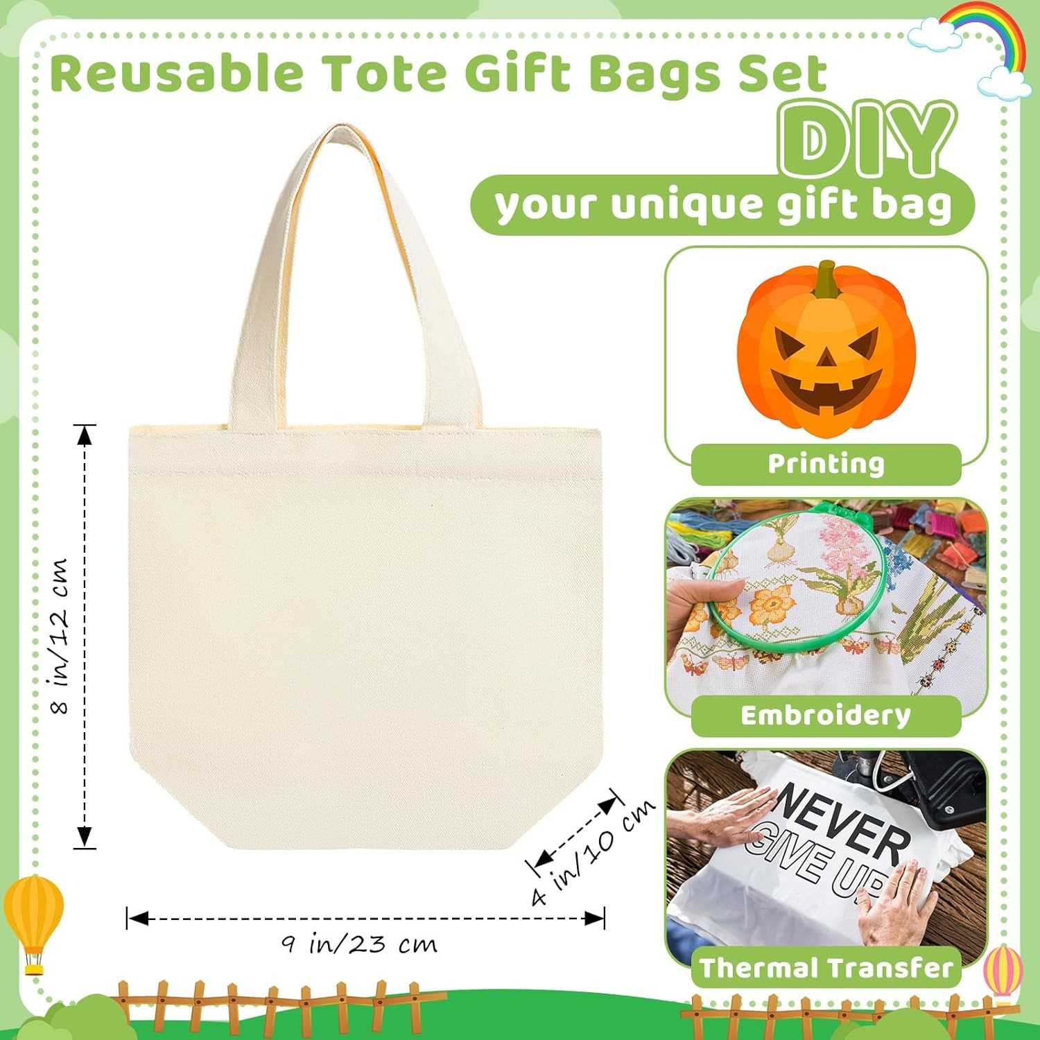 24 Pcs Mini Canvas Tote Bags Small Tote Bags Bulk Reusable Gift with Handles