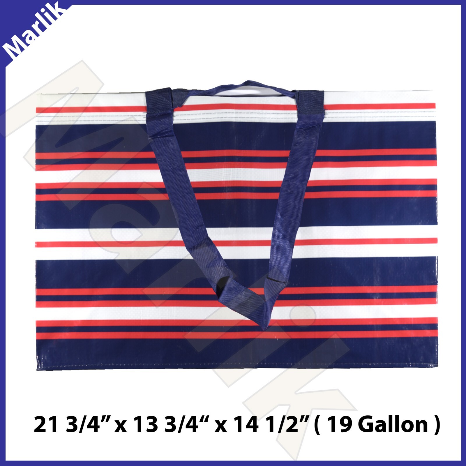 Ikea Knorralg Reusable Shopping Bag 19 Gal 21 3/4×13 3/x14 1/2″, Stripe Red/Blue