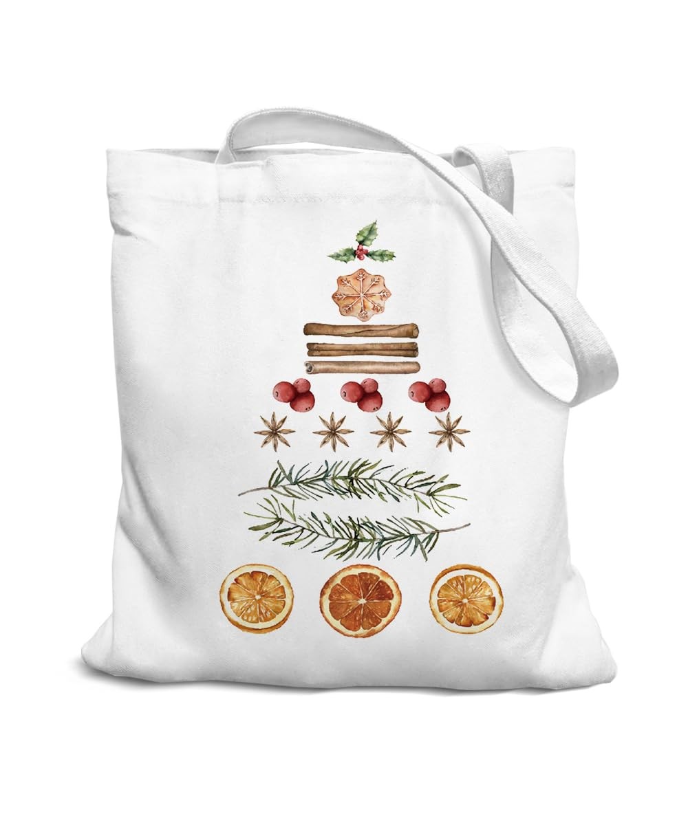 Merry Christmas Food Gifts Canvas Tote Bag for ,Christmas Theme Gifts for Tee…