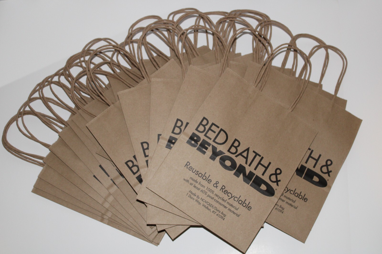 30 NEW! BED BATH & BEYOND/buy buy BABY Small Reusable Brown Paper SHOPPING BAG