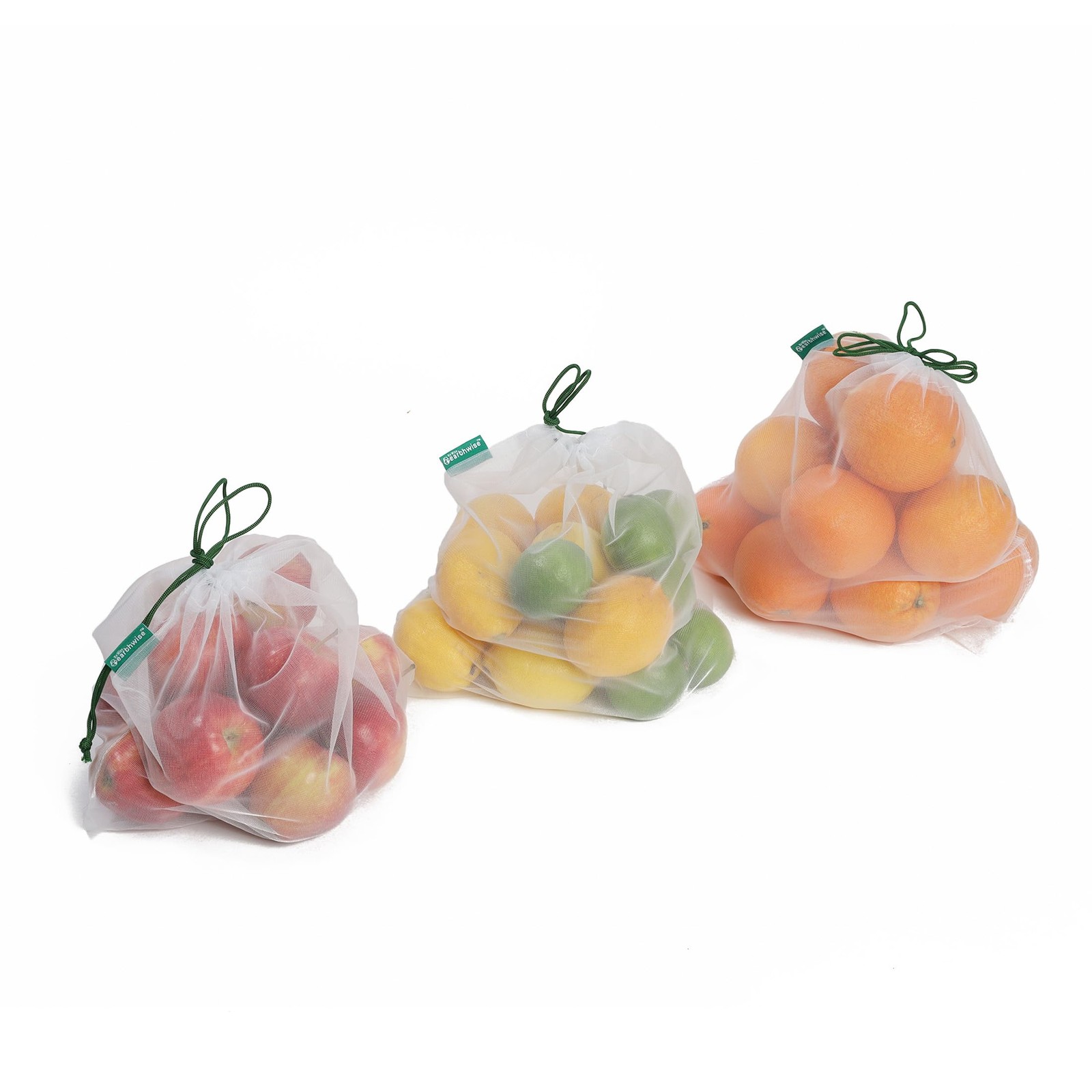 Earthwise Reusable Mesh Produce Bags – Washable Set of 9 Premium Small, White