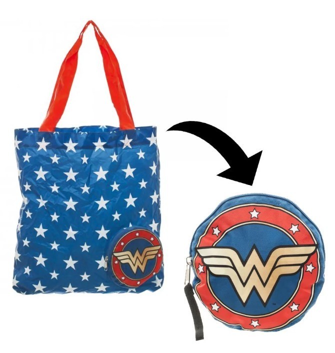 Wonder Woman Foldable Reusable Tote Bag DC Comics Shopping Travel Tote NEW
