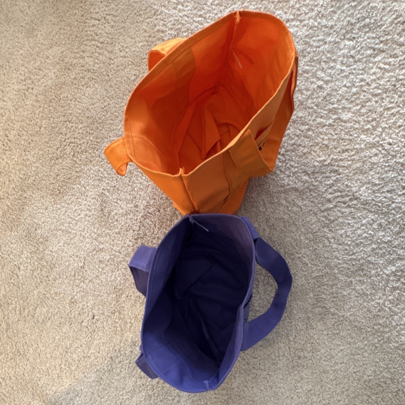 New Trader Joe’s Mini Canvas Tote Bags Halloween Set of 2 Orange & Purple