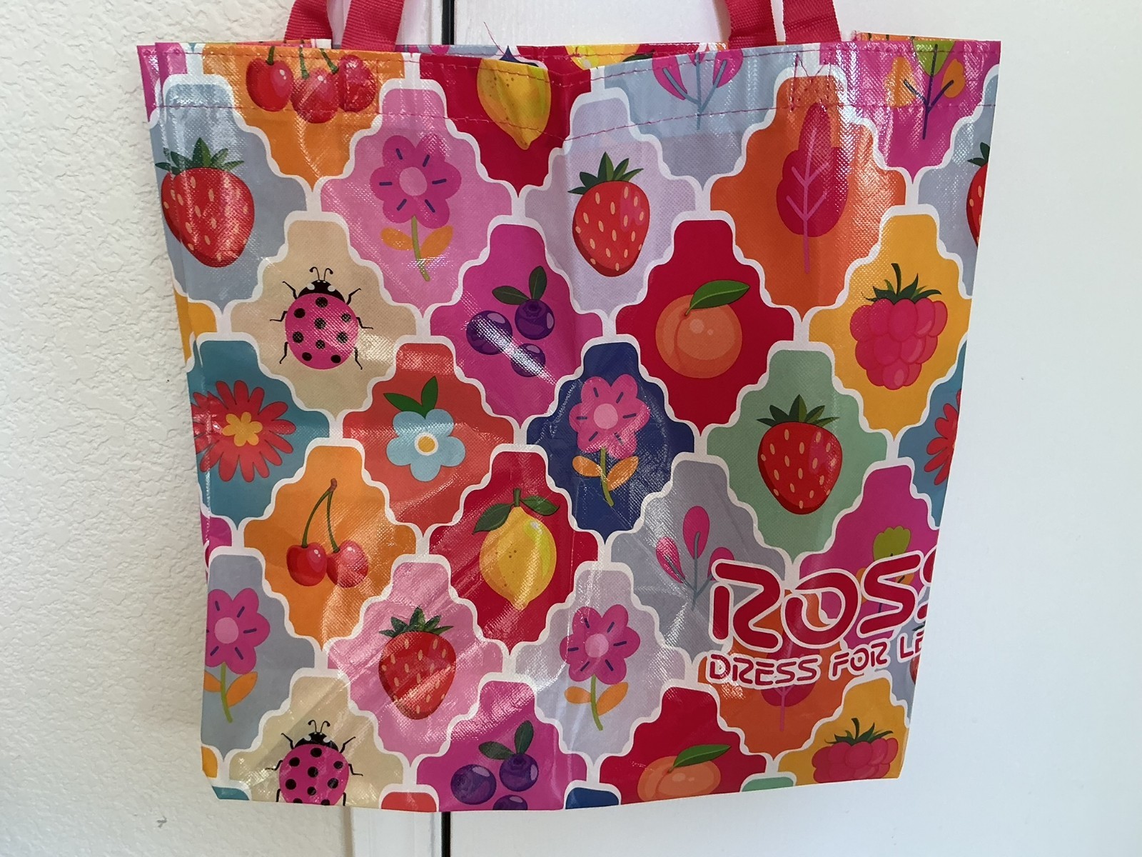 ROSS Dress For Less Reusable Shopping Tote Bag 17×17″ Summer Fruits NEW