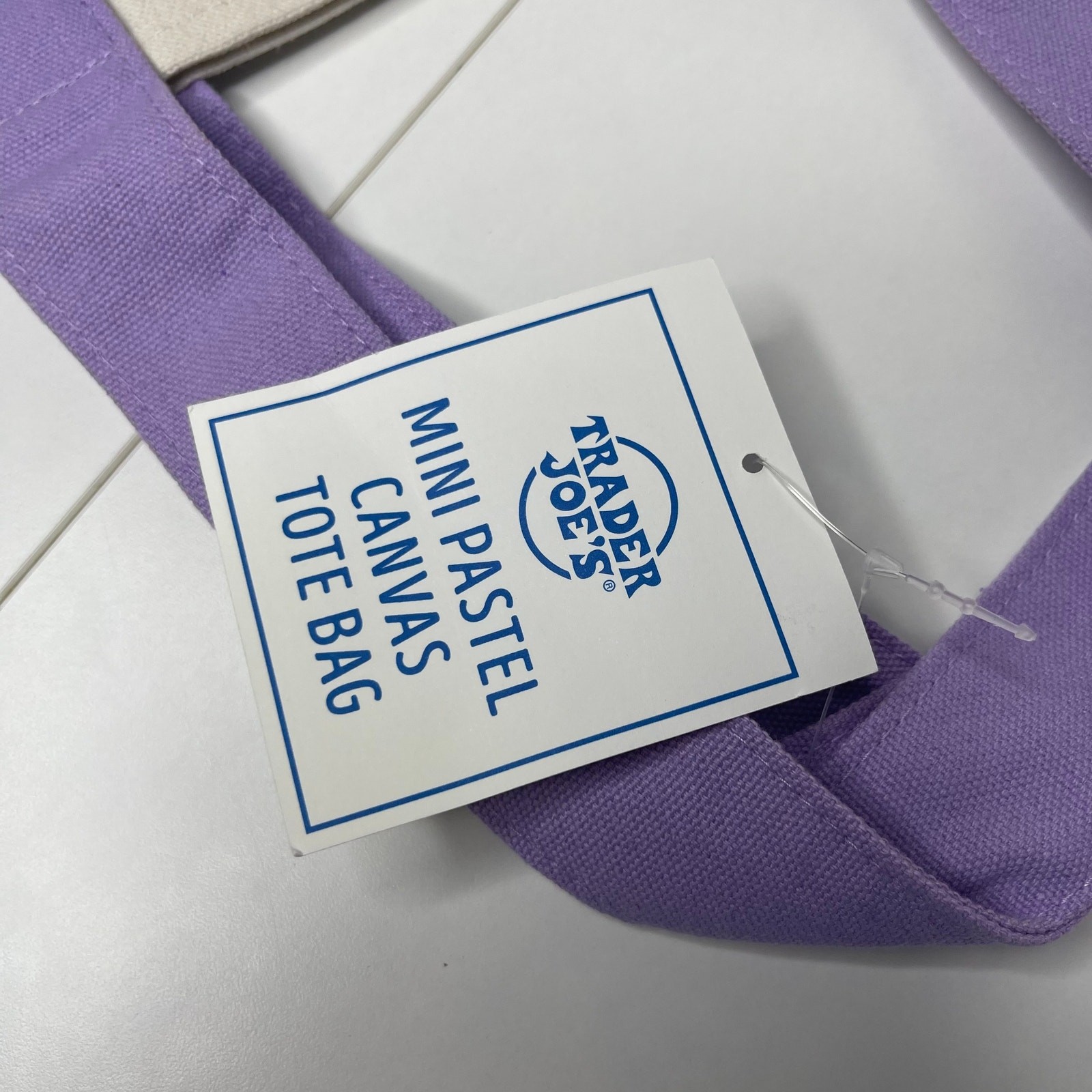 LOT Set of 4 — Trader Joe’s Canvas MINI Tote Bag — Pastel Purple Green Pink Blue