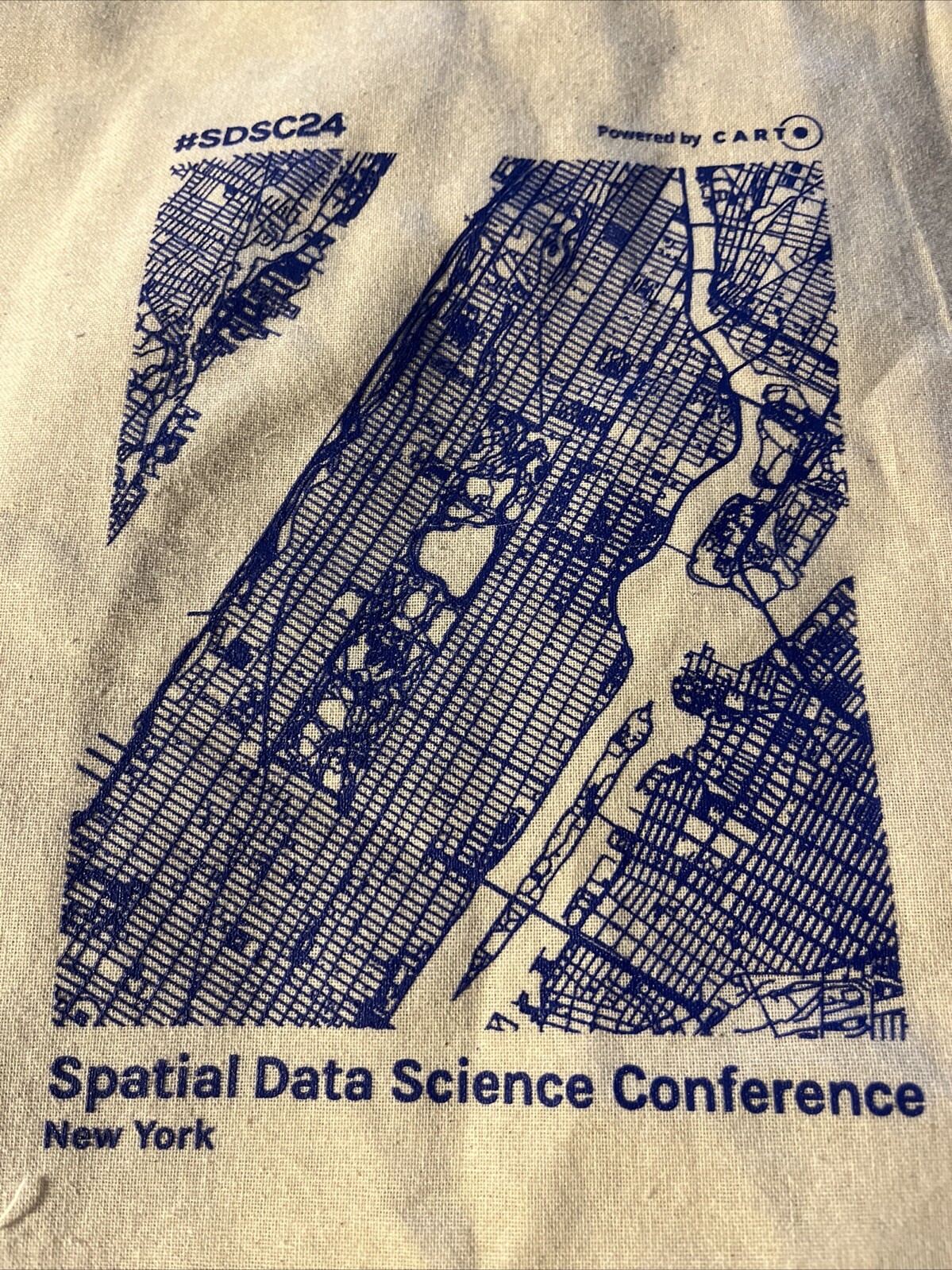 ✅NEW Spatial Data Science Conference NY 2024Canvas Swag Tote Shopping Books Bag.