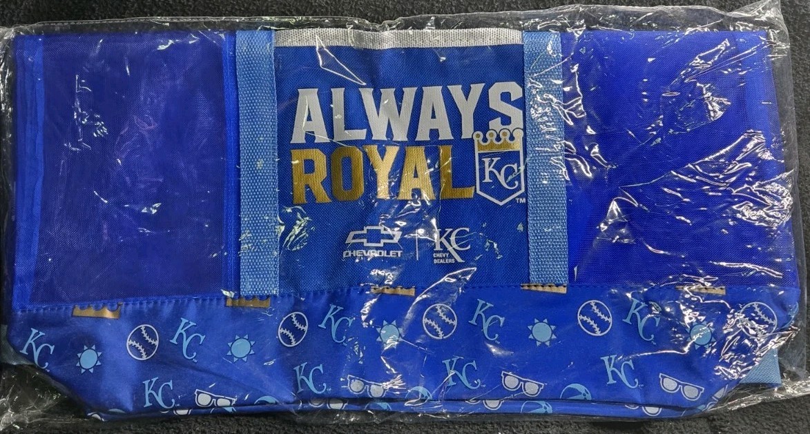 Promotional Tote Bag Blue Large Foldable Kansas City Royals Baseball Chevrolet