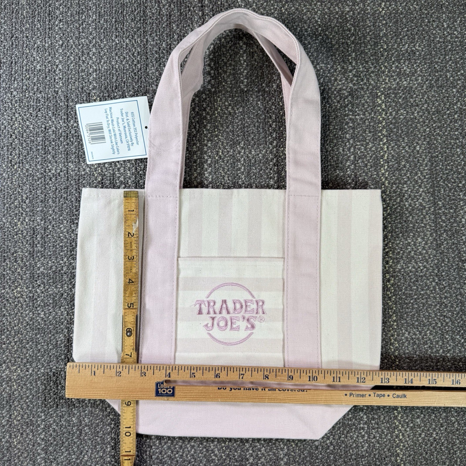 Trader Joe’s Striped Mini Canvas Tote Bag Petal Pink Summer 2026 Limited Release